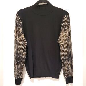 Carmen Marc Valvo top with sequin sleeves Size M